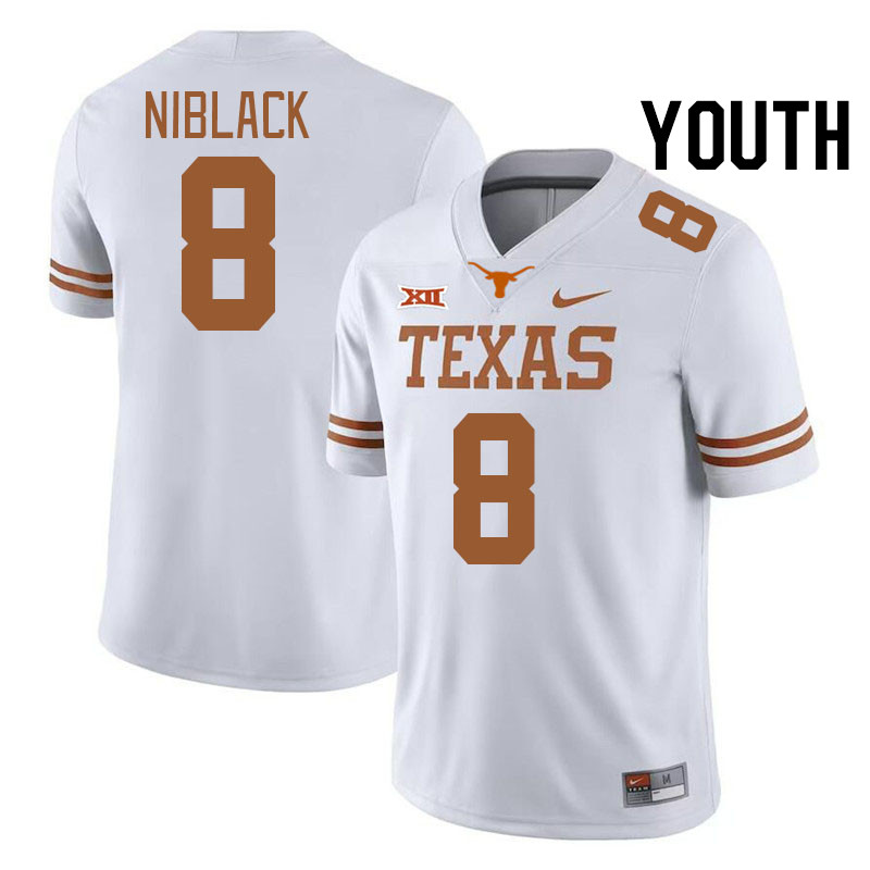 Youth #8 Amari Niblack Texas Longhorns College Football Jerseys Stitched-White